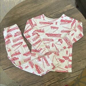 GAP Red and White Pajama Sets with Fire Truck Design